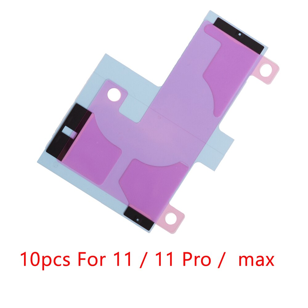 10 stk / lot batteri klistermærke til iphone 11 pro max tape dobbeltklæbende klæbebåndssidet udskiftningsdele