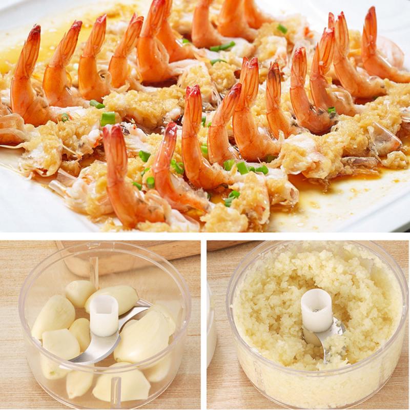 Kraftfull manuell köttkvarn 170ml mini handkraftig mathackare mixer mixer mixer för att hacka kött frukt grönsaksnötter strimlare