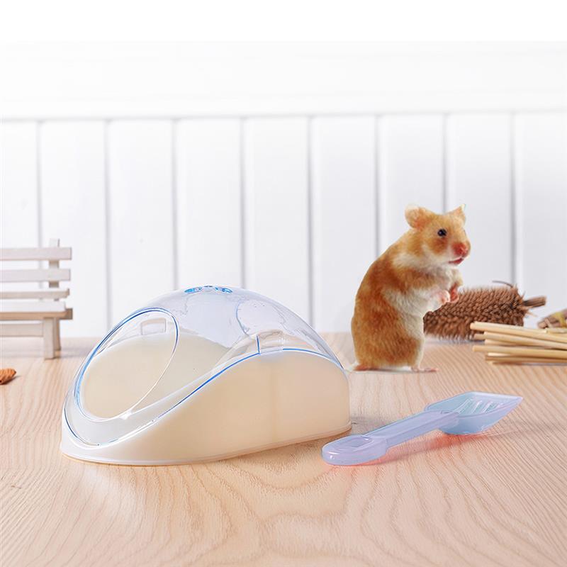 Caja de baño para hámster, contenedor de arena para baño de hámster con pala, inodoro para hámster, caja de baño para Chinchilla