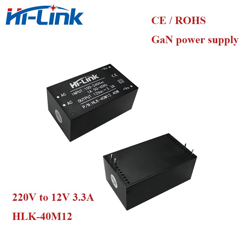 Ce / rohs gan power module 85-264v to 12v 3.3a output vekselstrømsomformer kredsløb hlk -40 m 12 2 stk / lot