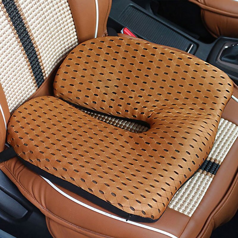 Seat Support Pillow Back Pillow and Hip Pad Relieve Back Tailbone Pain Waist Pressure Long Time Sit with Straps: brown hip