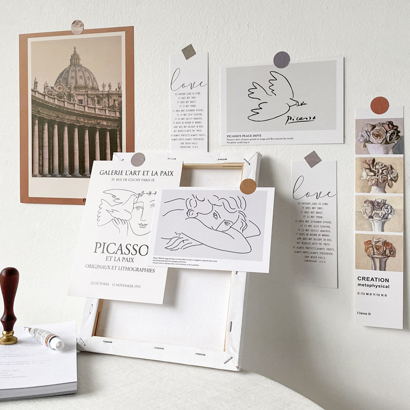 Nordic Eenvoudige Art Postkaart Muur Sticker Fotografie Props Diy Witte Achtergrond Collocatie Kamer Decoratie Kaart Wenskaart