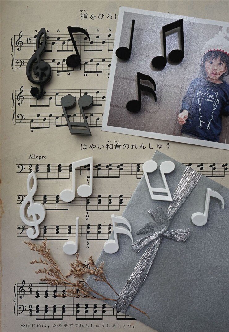 12 stk musik stil klaver melodi note diskant bas nøgle køleskab magneter køleskab magnet klistermærke til studerende musiker sangforfatter