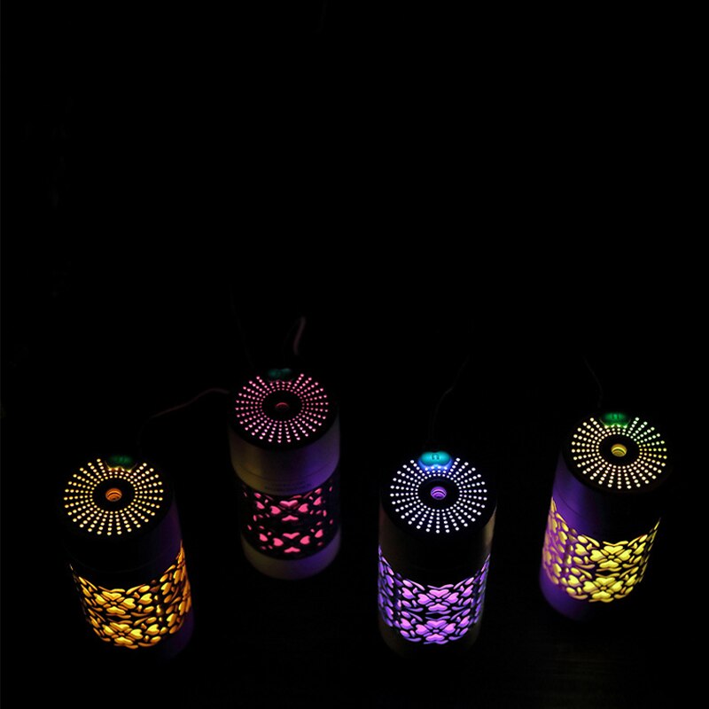 250ml Mini Diffuser Fog Maker Car Humidifier Fogger, Mist Diffuser USB Ultrasonic Diffuser With Led Light Mute Two Modes