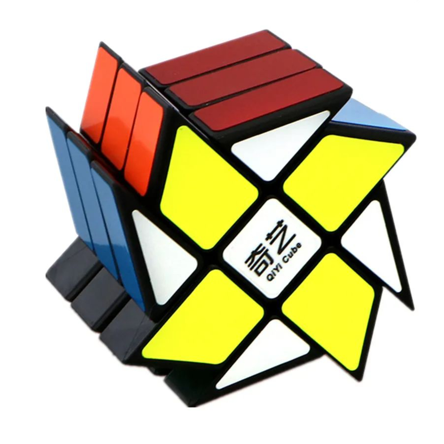 QIYI-Cubo mágico de velocidad 3x3x3 4x4x4 5x5x5, rompecabezas, pegatinas negras, Cubo mágico, Educación, aprendizaje, Cubo mágico, juguetes para niños: Azul marino