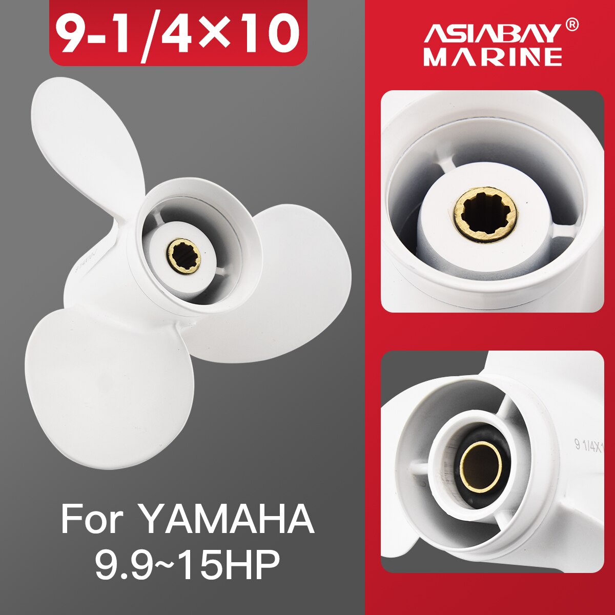 Outboard Propeller For Yamaha 9.9hp 15hp 9 1/4 *10 Boat Aluminum Alloy Screw 3 Blade 8 Spline Marine Engine Part 63V-45952-10-EL