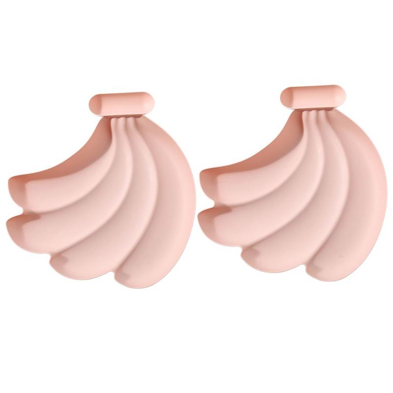 2 stk bananform snack tallerken snack fad tør frugt mad bakke husholdning plast serverings tallerken til hjemmet: Lyserød