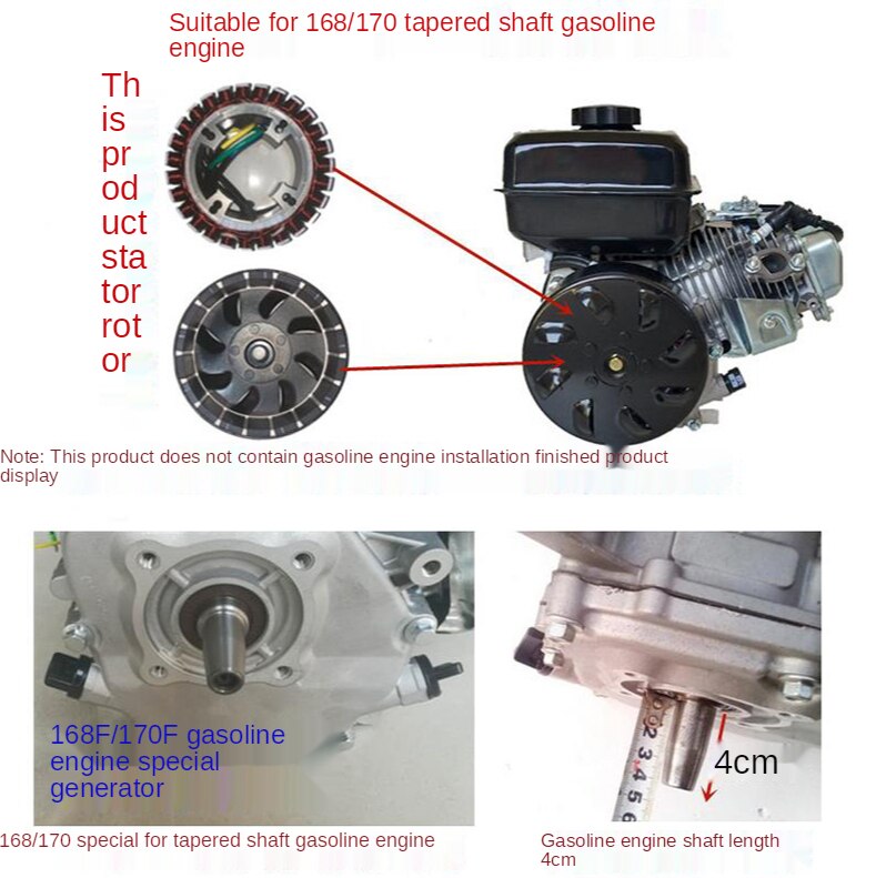 Extensor de rango de vehículo eléctrico, accesorios de generador de gasolina de 3000w5000w, 48V, 60V, 72v, extensor de rango, estator de rotor, 27 niveles, puro co