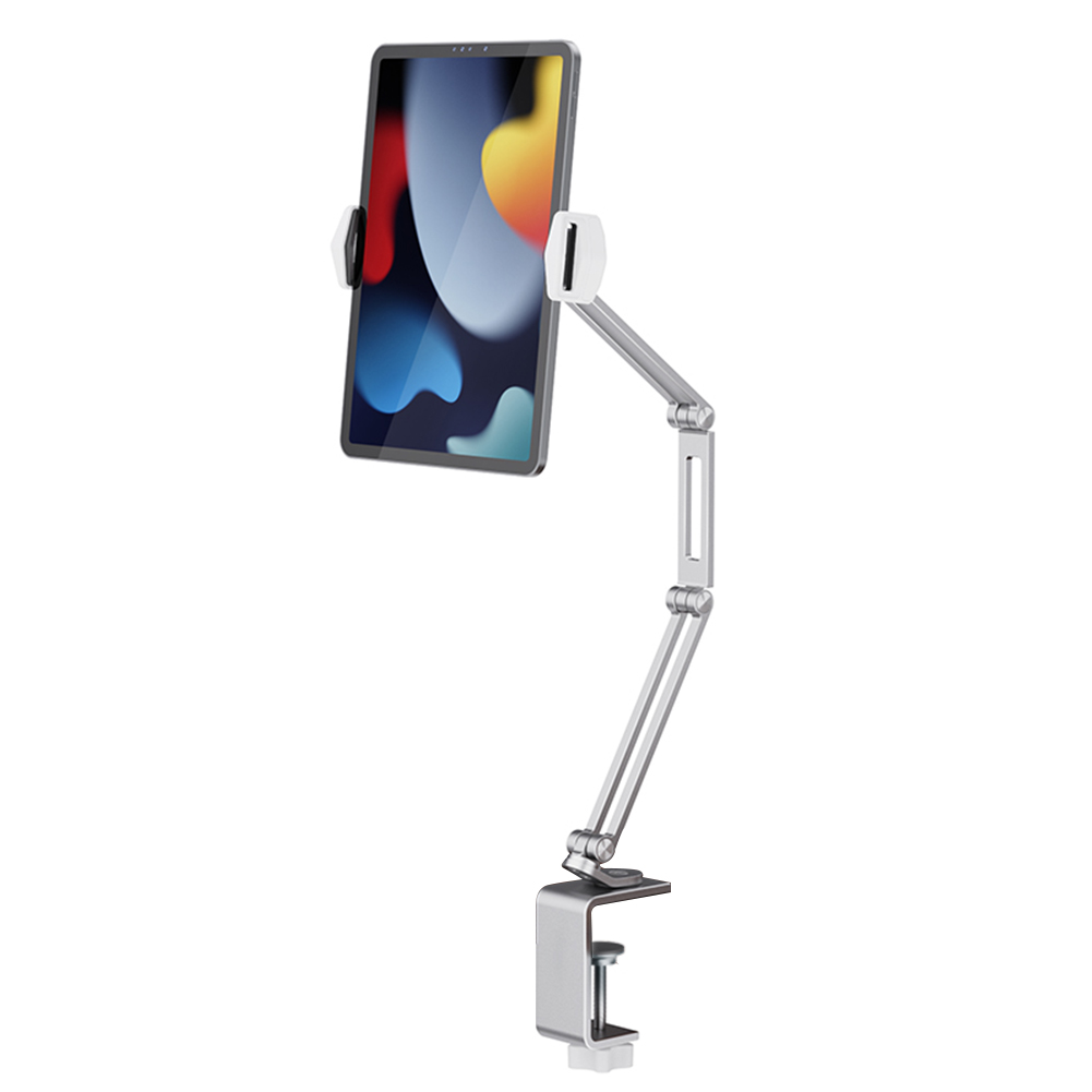 Multi-joint Rotation Adjustable Aluminum Long Arm Foldable Tablet Stand Cell Phone Holder iPad Stand for Desk Tablet Accessories: green