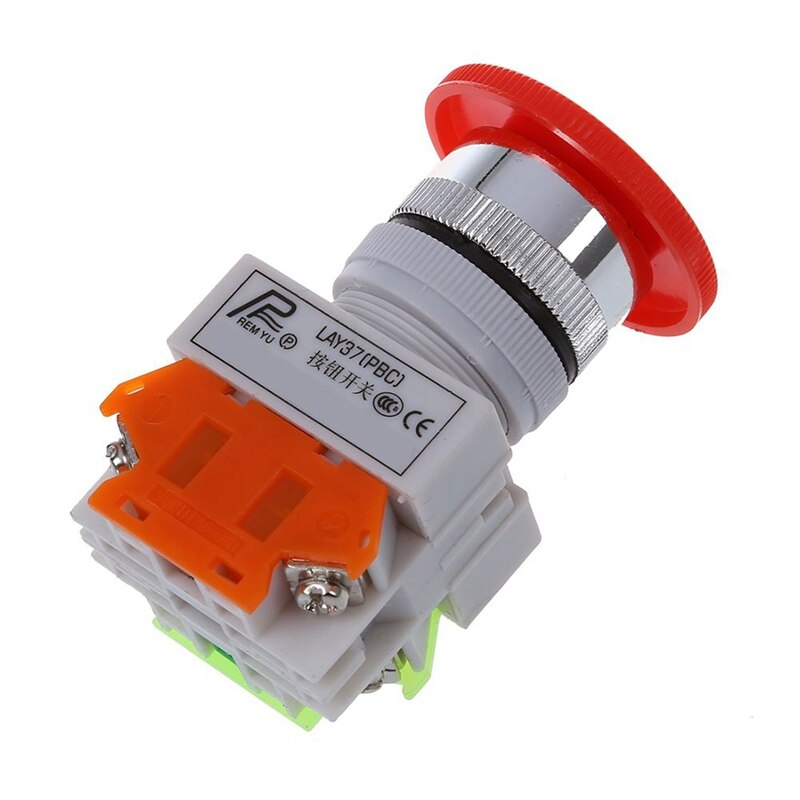 1Pcs 600V 10A Emergency Stop Switch Push Button & 5Pcs B500K 500K Ohm 3 Terminals Rotary o B Type Potentiometer