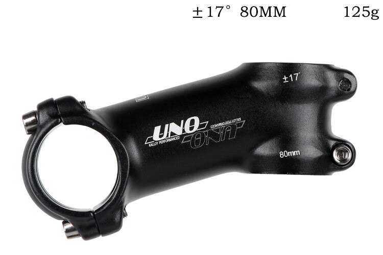 Uno mountainbike stemmtb ultra-let cykel styrestang 7 ° / 17 ° grad af negativ eller plusangle cykelstamme: 17 grad 80mm