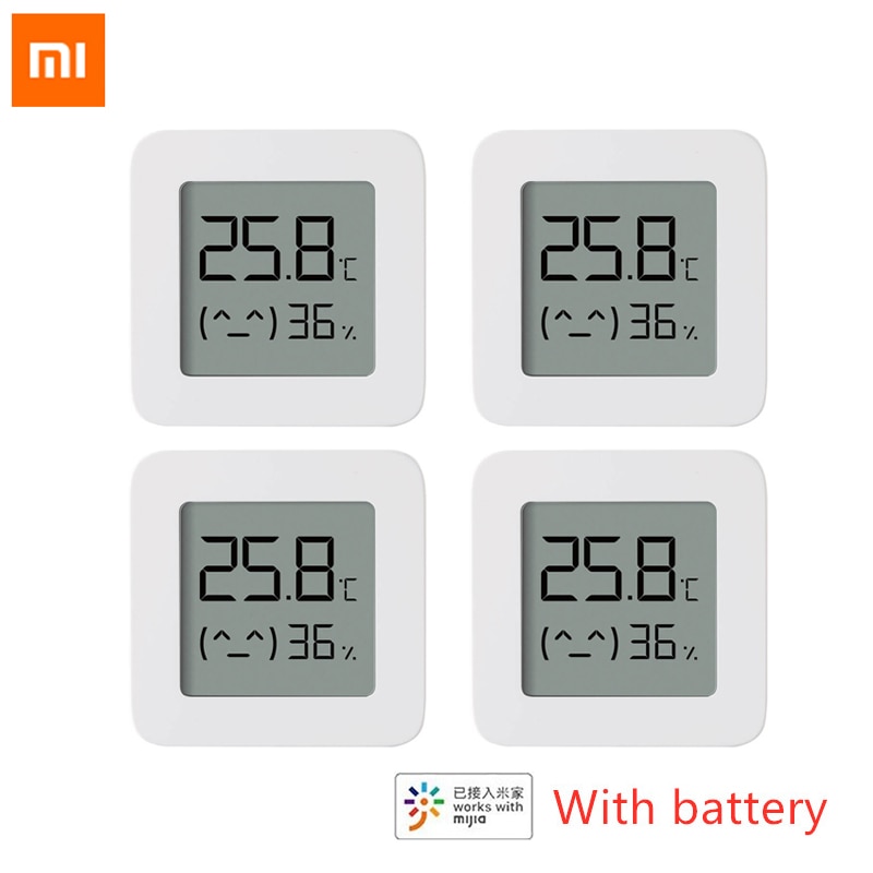 XIAOMI-termómetro Digital Mijia 2, higrómetro eléctrico inteligente inalámbrico con Bluetooth, funciona con Mi APP, Sensor de humedad, XIAOMI