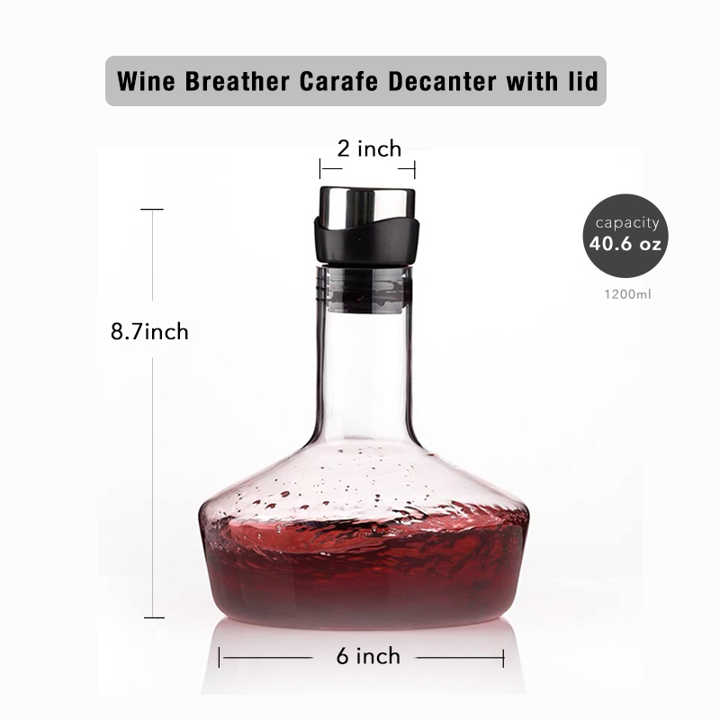 Vinkaraffel, til vinluftbelufter, hældetud, blyfri krystalklar glas, rødvinskaraffel, juicebeholder, vinkaraffel: Default Title