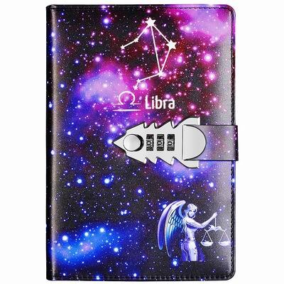 Yakri A5 Größe Zwölf Konstellationen bestehen Worte Tagebuch Buch DIY Passwort Notizbuch TPN145: Libra