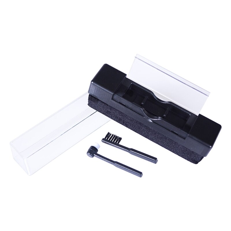 Brosse de nettoyage antistatique en velours et Fiber de carbone, 1 ensemble, pour outils de disque vinyle LP