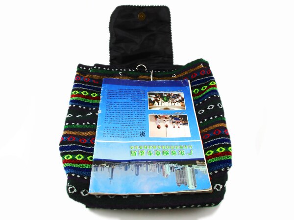 Hmong-mochila étnica Bohemia con bordado de la India, bolso bohemio hippie, mochila, tamaño L, SYS-170E