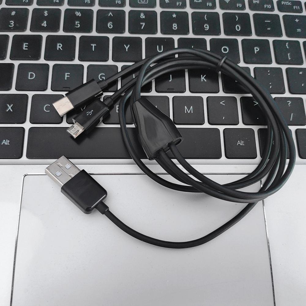 2 In 1 Usb Charge Kabel Voor Type C En Micro Telefoons En Tabletten