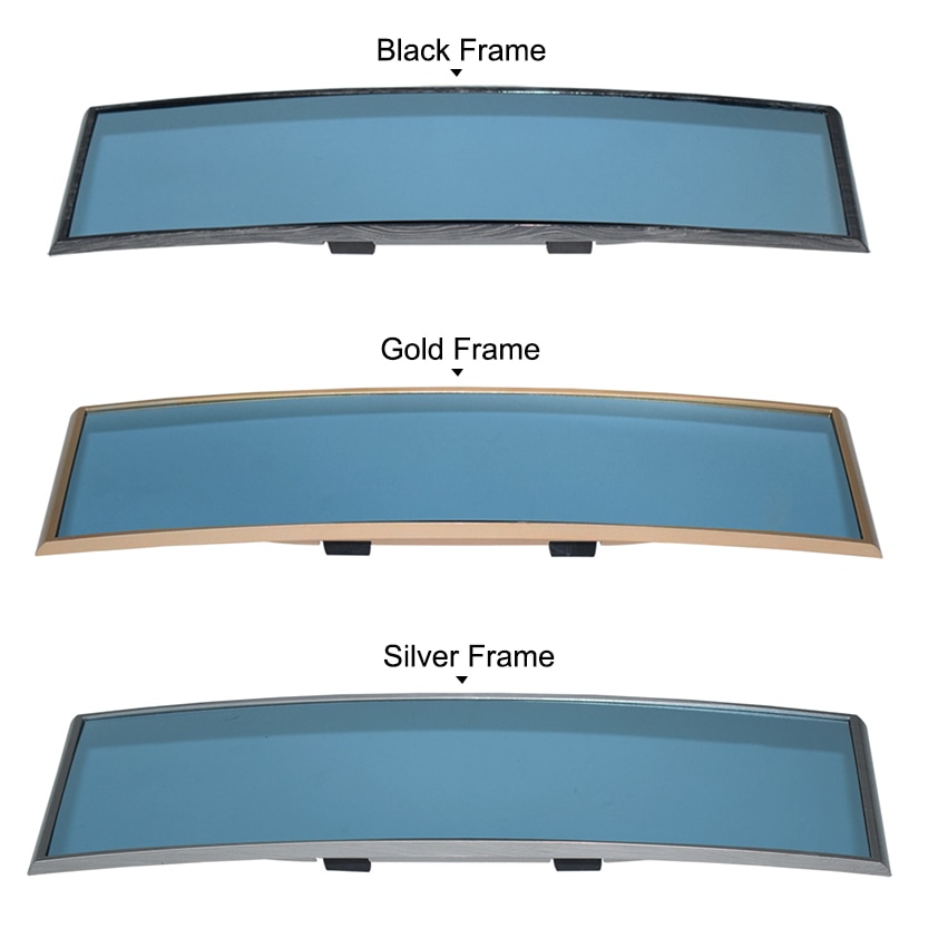 Deluxe Anti-glare Car Interior Rear View Mirror Panoramic Clip-on Wide Angle Rearview Mirrors Wire Drawing Frame Styling