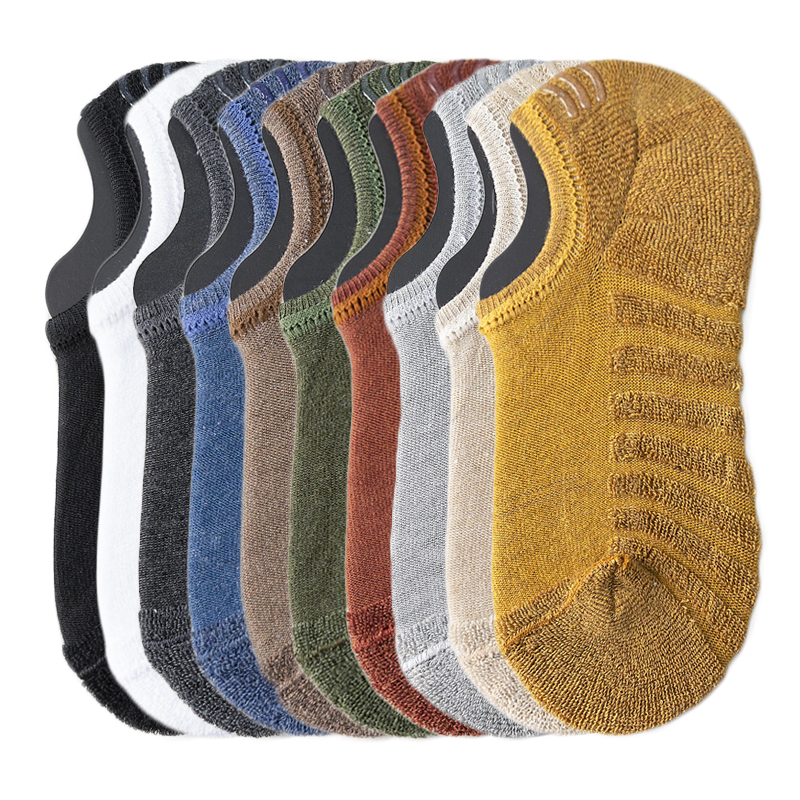 5 Pairs Men Short Socks Cotton Crew Ankle Casual Soft Low-Cut Non-Slip Breathable Summer Autumn Sock for Male