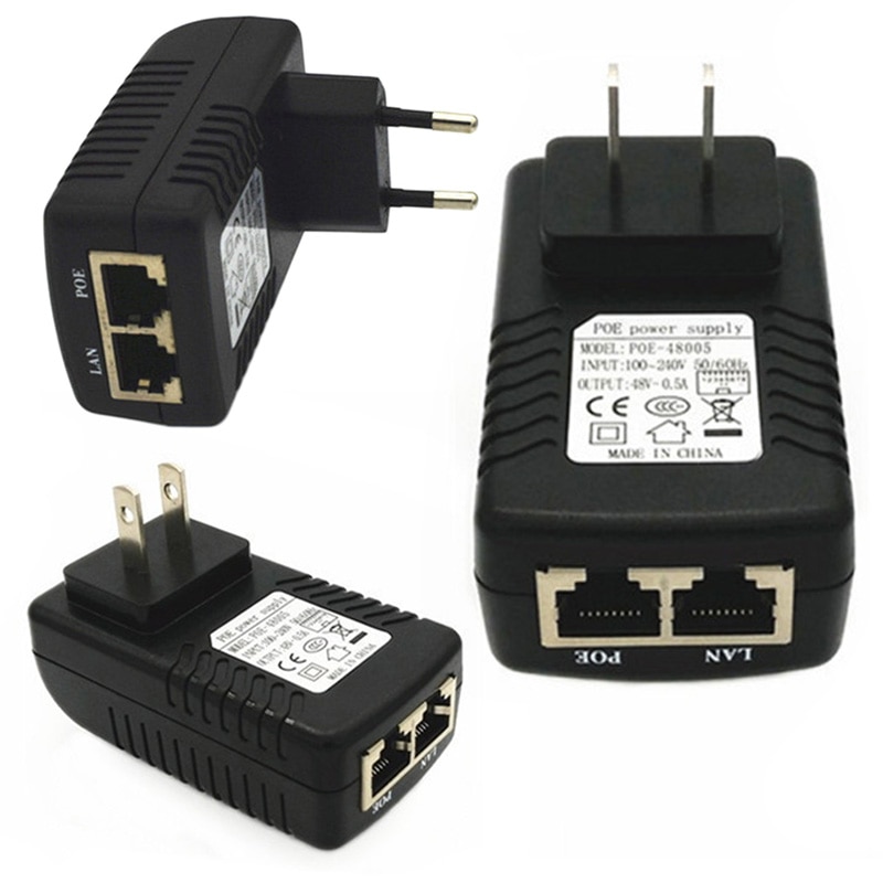 CCTV 48 V 0.5A POE prise murale Poe injecteur Ethernet adaptateur convertisseur Ip caméra POE téléphone alimentation nous ue prise directe