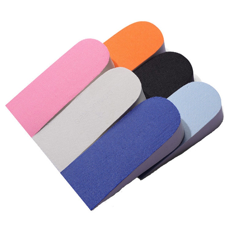 1 paire unisexe 2.5cm hauteur augmenter semelles semelles de chaussures demi semelle intérieure augmenter talon insérer chaussures de sport coussin aléatoire