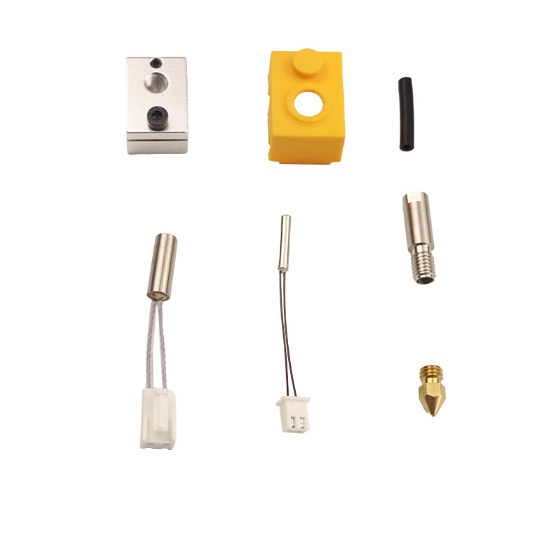 Piezas de repuesto para impresora Artillery Hornet Repuestos, cabezal extrusor Hotend, boquilla, termistor, varilla calefactora, bloque calefactor y funda de silicona: Blanco