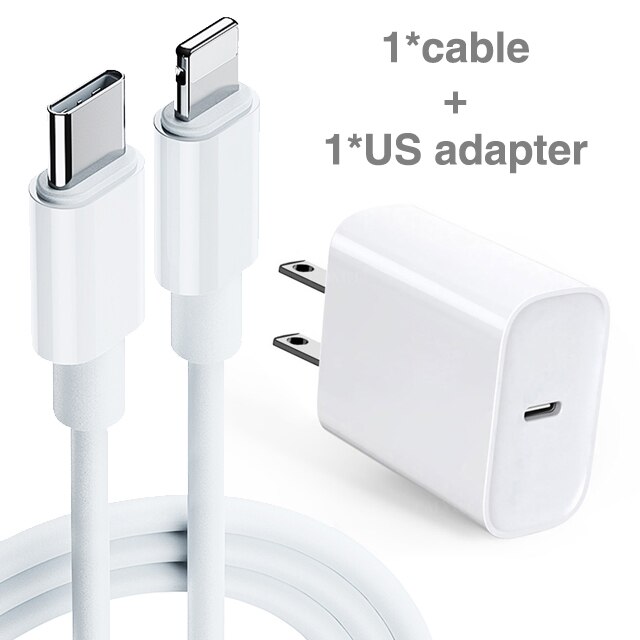 per il iPhone 11 pro XR XS Max PD Cavo del Caricatore 18W applique Da Parete Caricabatterie Rapido USB C Adattatore Di Alimentazione di Tipo C UE STATI UNITI REGNO UNITO AU Spina USB C a C Cavo: US adattatore e cavo