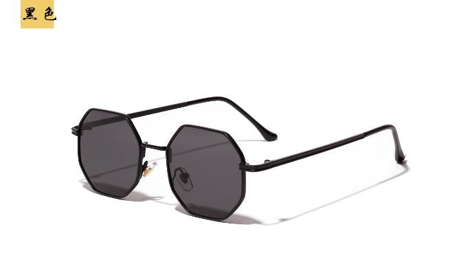 Retro polygon solbriller mænd kvinder luksus lyserød linse runde solbriller vintage lille ramme spejl farve solbriller: 1