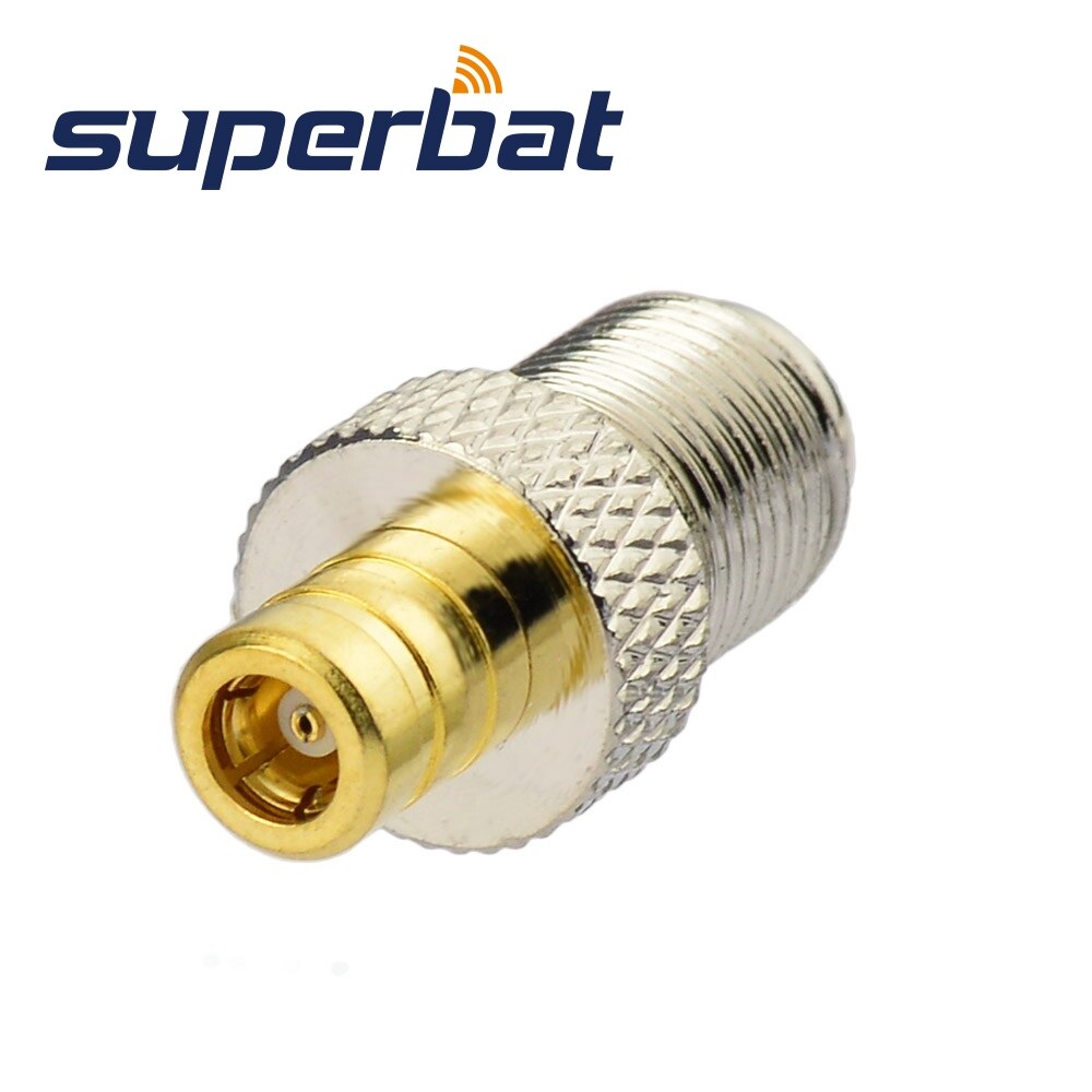 Superbat SMB to F Adapter SMB Male to F Female Straight RF Coaxial Connector