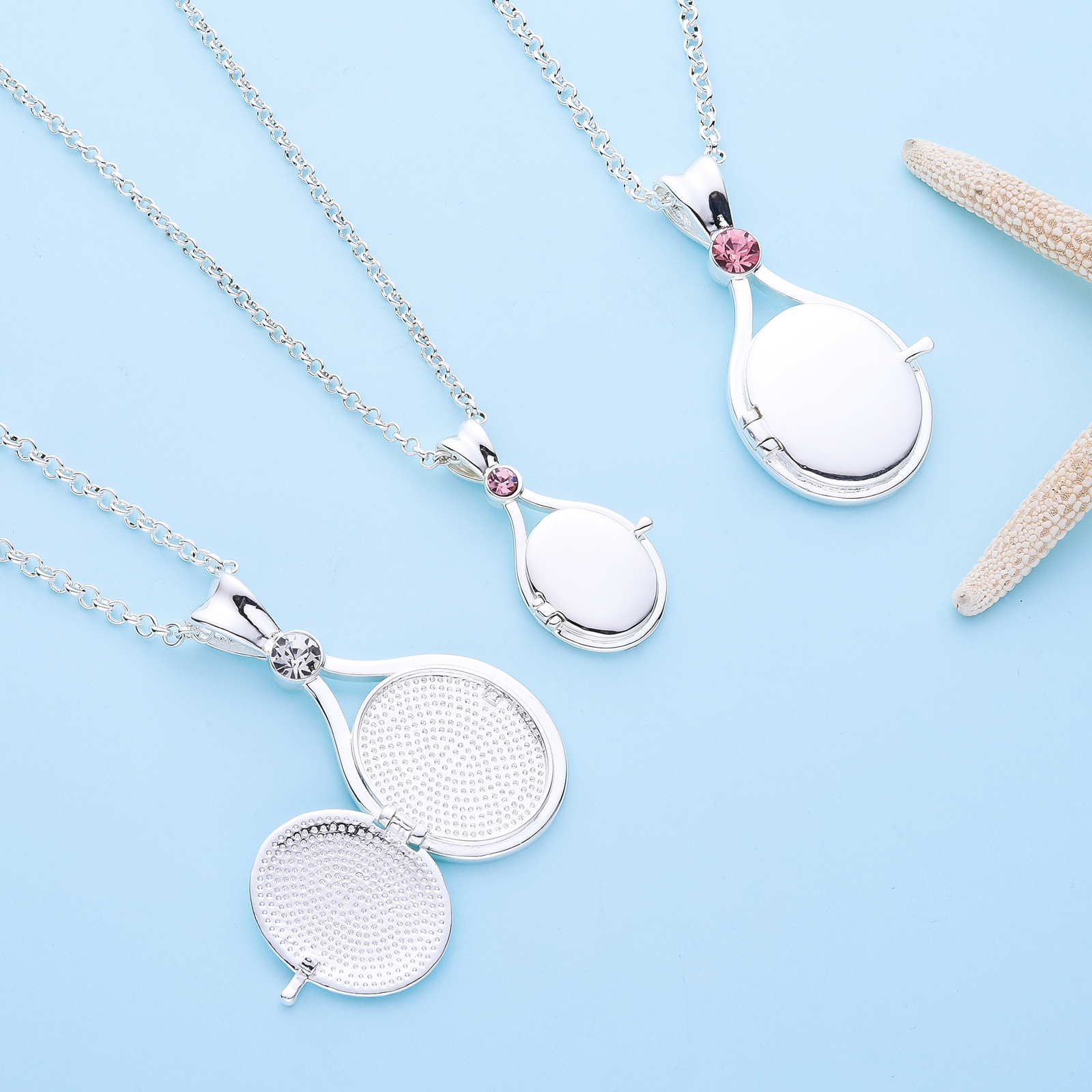 H2o – collier avec pendentif en coquillage métallique ouvrable, couleur argent, avec cristal, sirène, films TV, bijoux pour femmes et filles, colliers mignons