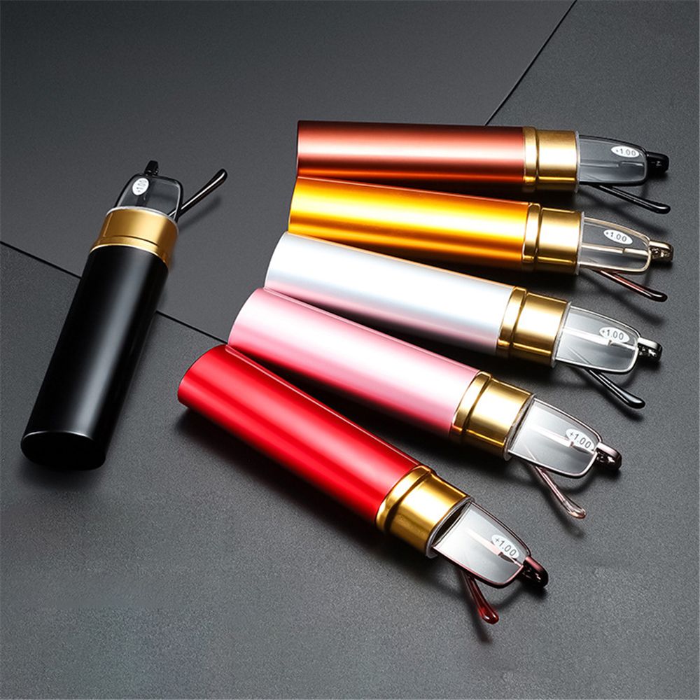 Slim Anti-blue Light Reading Glasses with Tube Case Lightweight Readers Glasses for Men Women Mini Compact Eyewear