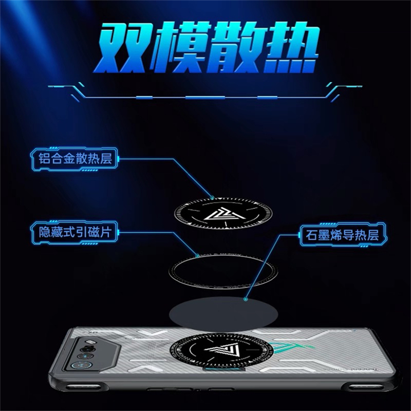 Magnetische Cooling Case Voor ASUS ROG Telefoon 9 8 Pro Case Matte Transparante Achterkant Voor ROG 8 9 pro Phone8 Schokbestendige Bumper