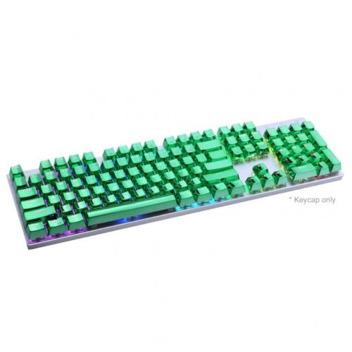 104 Keys Solid Color PBT Backlight Electroplated Metal Texture Mechanical Keyboard Keycaps Replacement Kit For Cherry MX : green
