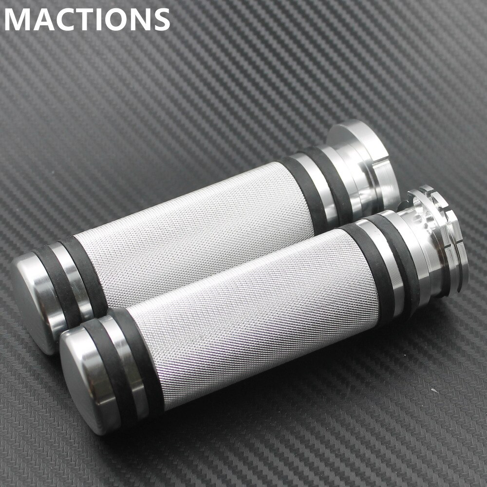 1 Paar Motorcycle 1 "25 Mm Zilver Aluminium Cnc Handle Bar Hand Grips Voor Harley Sportster Touring Dyna Softail custom