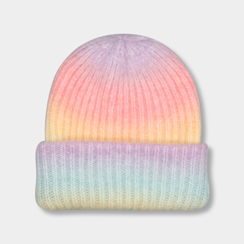 Beanie Hats for Women Winter Hat Tie Dye Gradient Color Keep Warm Outdoor Ladies Flexible Thick Winter Hat шапка мужская: pink
