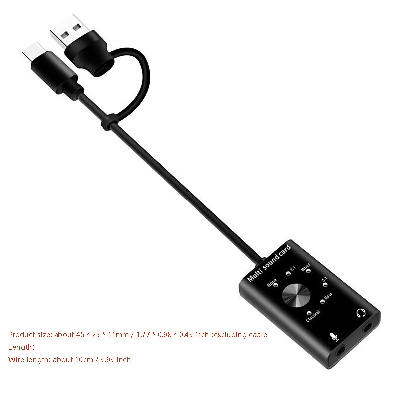 Headset 7.1 Externe Geluidskaart Voor Laptop Usb Audio 3D Geluidskaart Microfoon