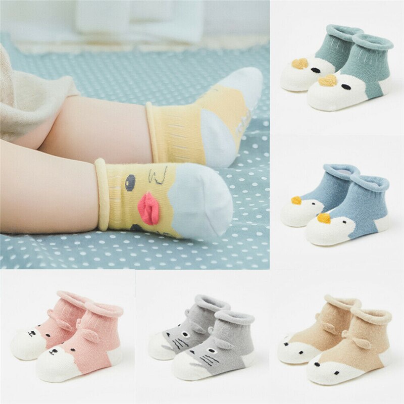 Lente zomer peuter baby jongen meisje dierenprint schattige katoenen sokken kind vloer antislip baby stap sok