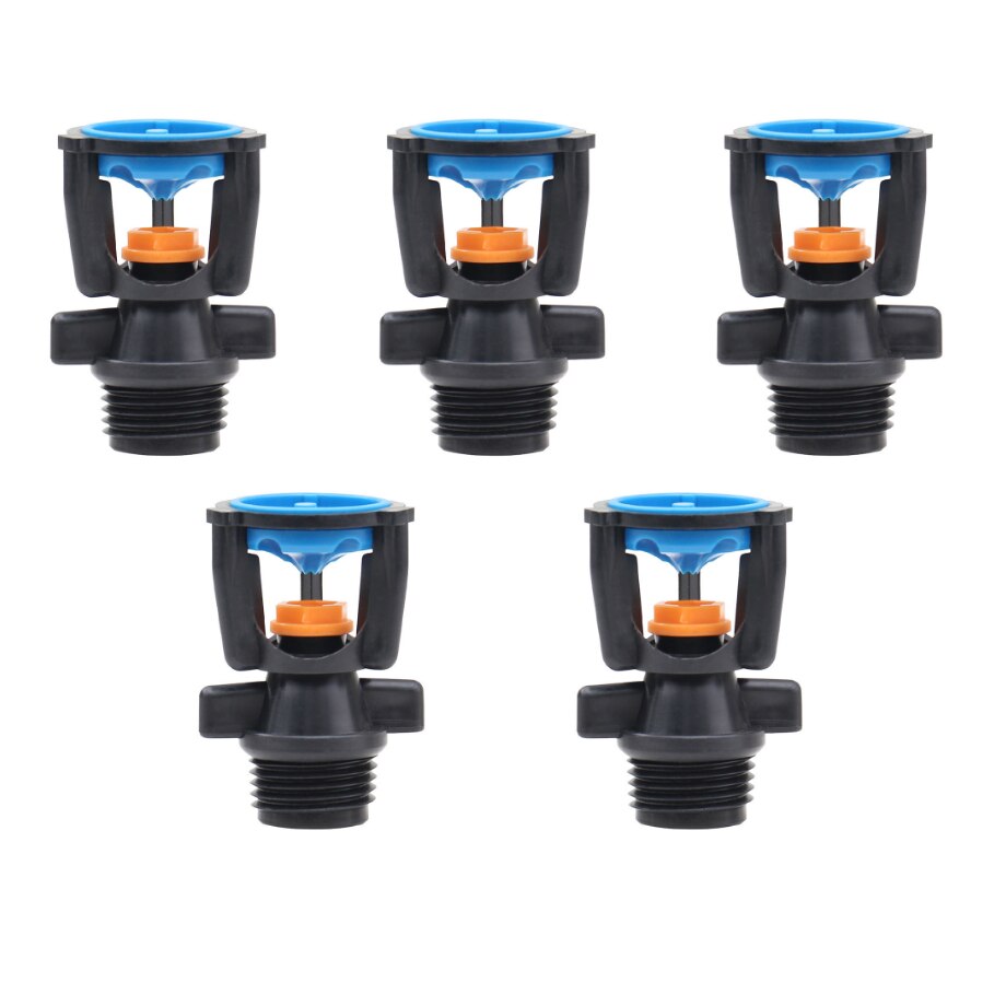 1/2" External Thread Rotating Sprinklers Mini Wobbler Irrigation Water Spray Sprinkler Farm 360 Degree Rotary Watering Nozzles: 5 pcs