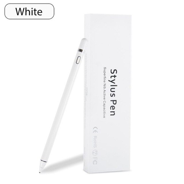 Stylet numérique actif pour écrans tactiles compatible avec iphone 6/7/8/ x/xr, ipad, samsung, téléphones et tablettes: Blanc