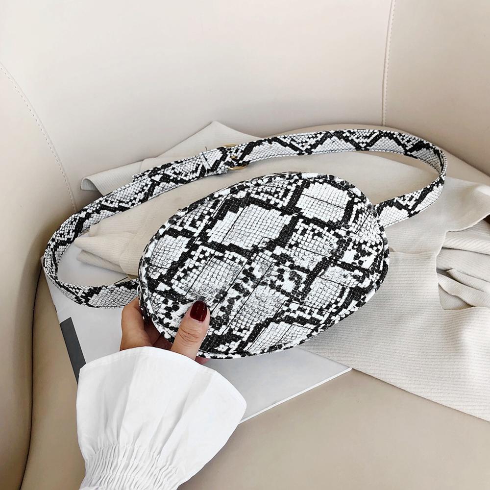 Frauen Schlange Druck Taille Taschen Neue PU Leder Fanny Pack Brust Beutel Reise Hüfte Bum Tasche Weibliche kleine Geldbörse