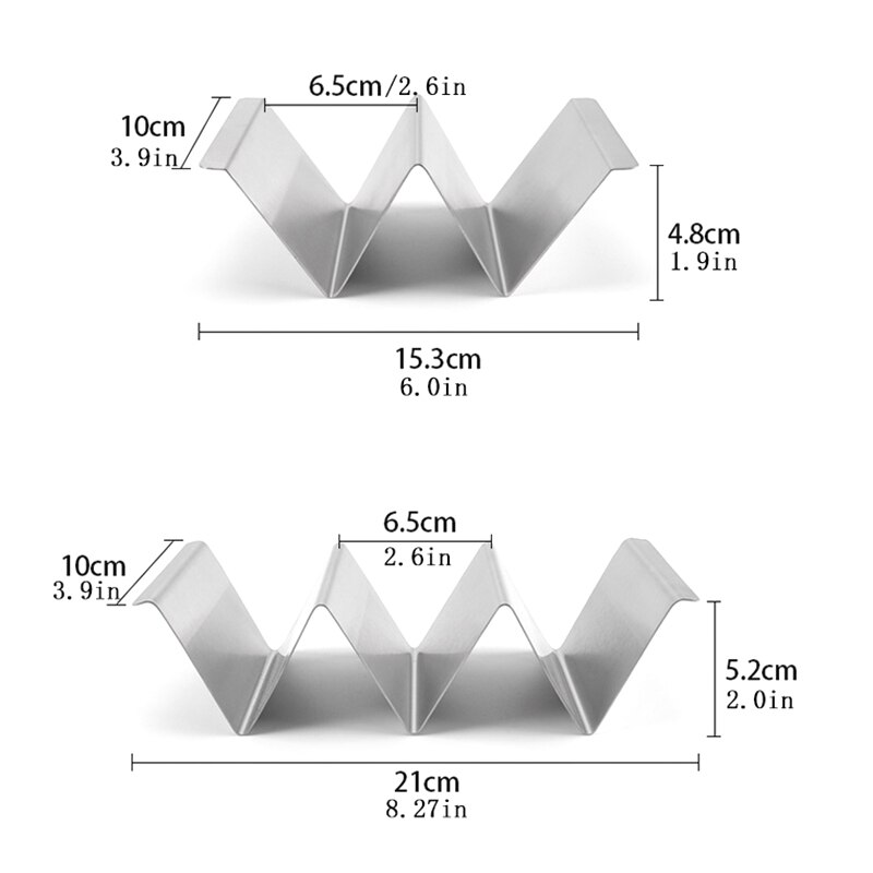 Stojak na pizzę rolada z ciasta uchwyt na półkę ze stali nierdzewnej Taco wytrzymały pojemnik na żywność z falą meksykańnarty stojak na naleśnik