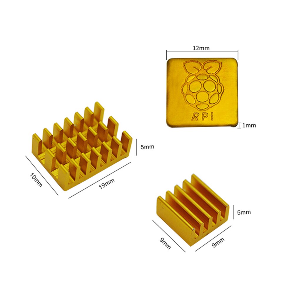 Raspberry pi 4B case aluminum alloy metal with 3pcs Aluminum Heatsink Radiator Cooling Kit Cooler