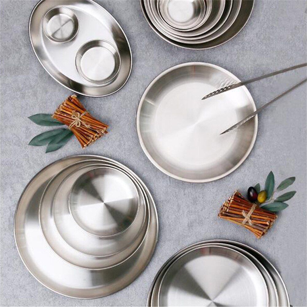 Eten Platen Fruit Cake Plateau Presentatie Buffet Gerechten Serveren Servies Servies Camping Picknick Lade Ronde Rvs
