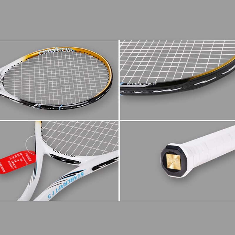 Raquete de tênis profissional de fibra carbono com saco de corda raquete treinamento pickleball padel raquetes esportes para homens