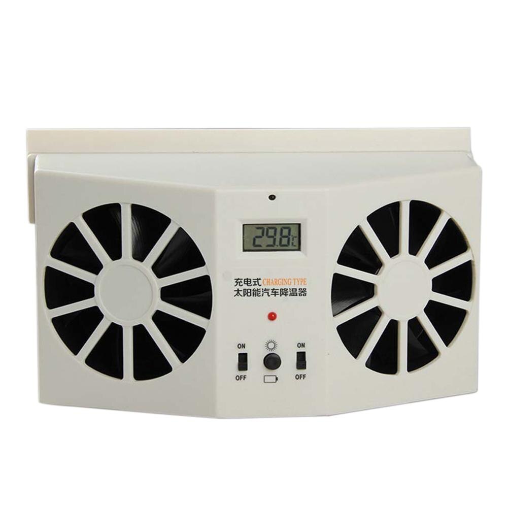 Solar-powered Charge Exhaust Fan Car Window Air Vent Exhaust Fan Auto Air Vent Cool Cooling The Battery Charge Radiator Fan: Default Title
