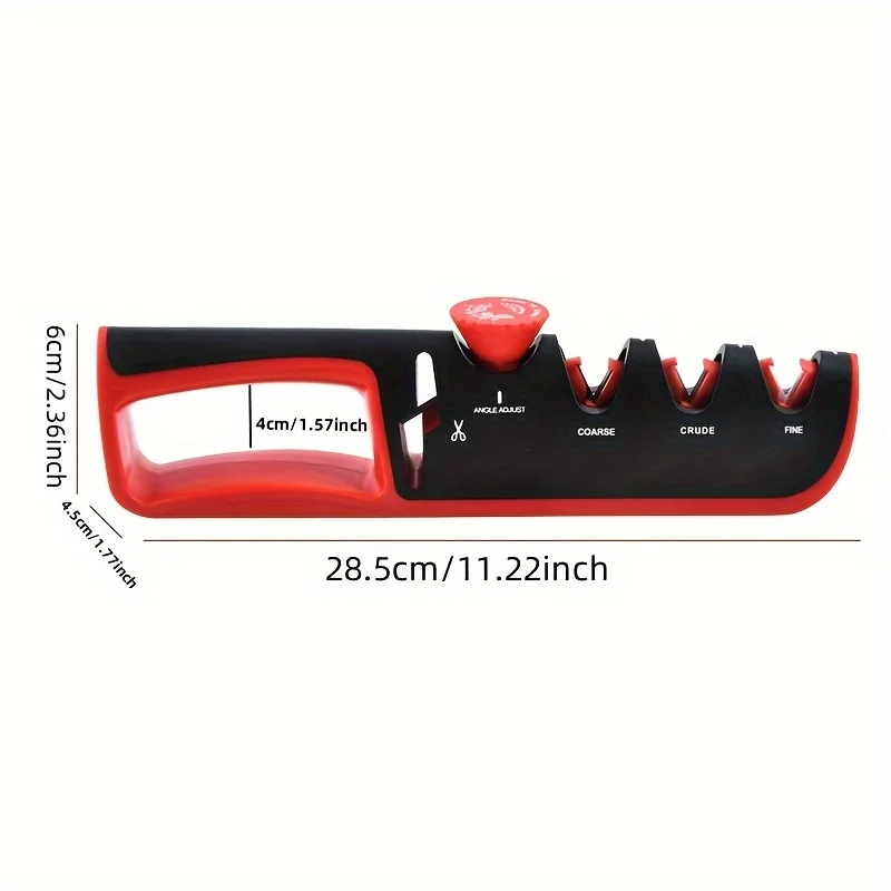 Keuken Messenslijper Verstelbare Hoek Schaar Messen Slijpen Slijpmachine Slijpsteen Professionele Slijper Tool: Rood