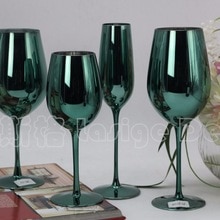 Verre en métal de placage de couleur verte créative avec un verre de champagne coupe de vin décoration de salle de mariage gobelet vert