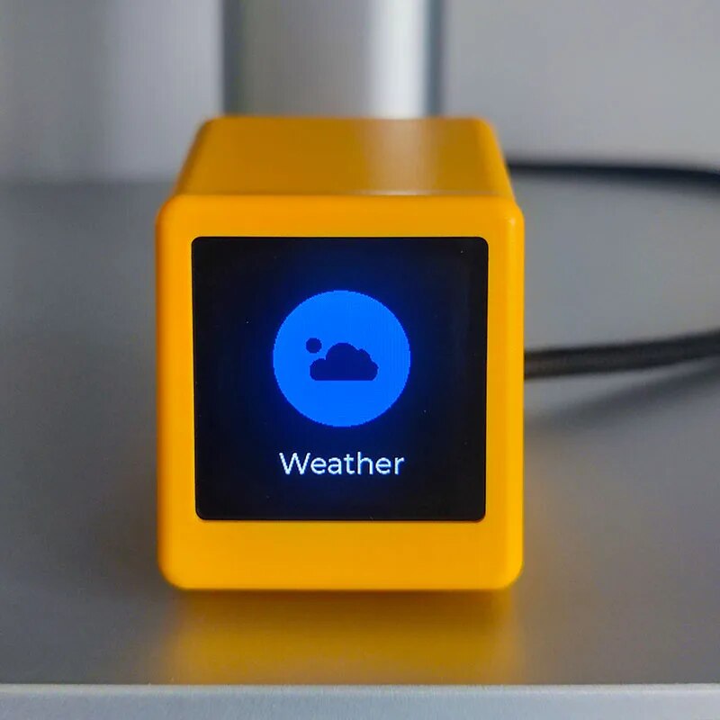 Bitcoin-Preisdisplay-Ticker mit intelligenter Wetteruhr, unterstützt Kryptowährung, Lagerbier- und Umtauschrate und Goldpreis-Tracker: Gelb
