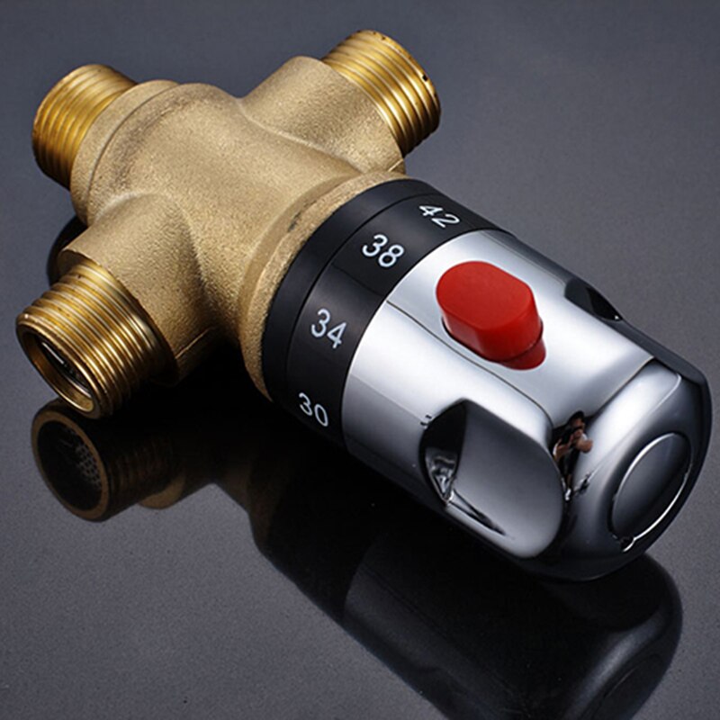 Onyzpily termostatisk blandarventil av mässingpatron kallt vatten  g1/2 standardtemperaturreglage som blandar badrumstillbehör