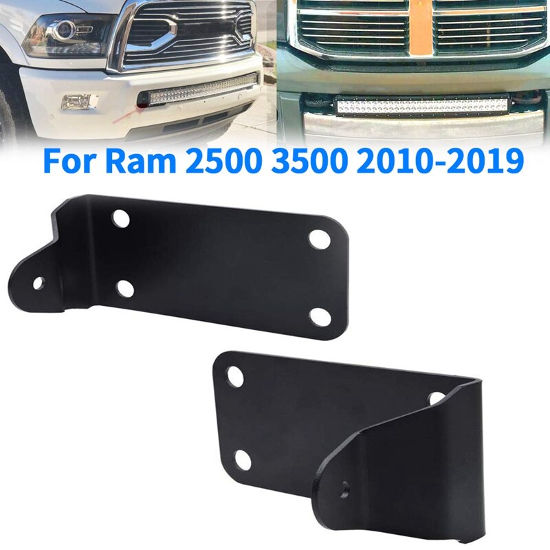 Top2Pcs Front Lower- Bumper Mounting Brackets for 30/40 Inch Curved LED Light Bar Fits for Dodge Ram 2500 3500: Default Title